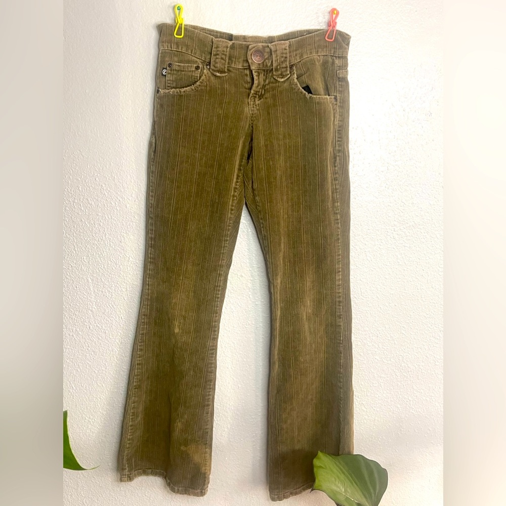 Low rise olive pants